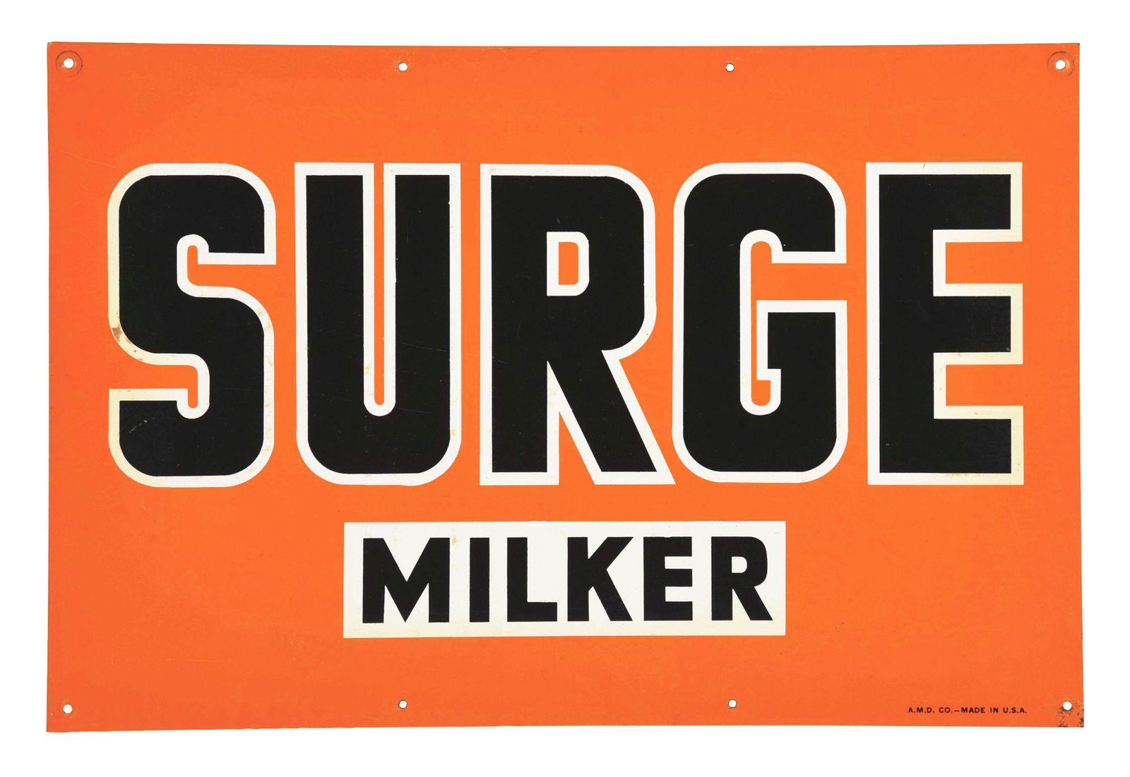 SURGE MILKER NEW OLD STOCK TIN SIGN. (1 of 2)