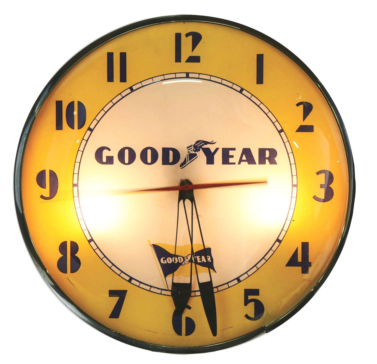 For Auction GOODYEAR TIRES LIGHT UP TELECHRON CLOCK. (2096) on May 14