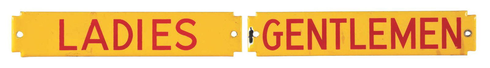 SET OF 2: SHELL GASOLINE LADIES & GENTLEMEN PORCELAIN (1 of 2)