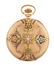 FANCY 14K GOLD ELGIN MULTICOLOR H/C POCKET WATCH - 3