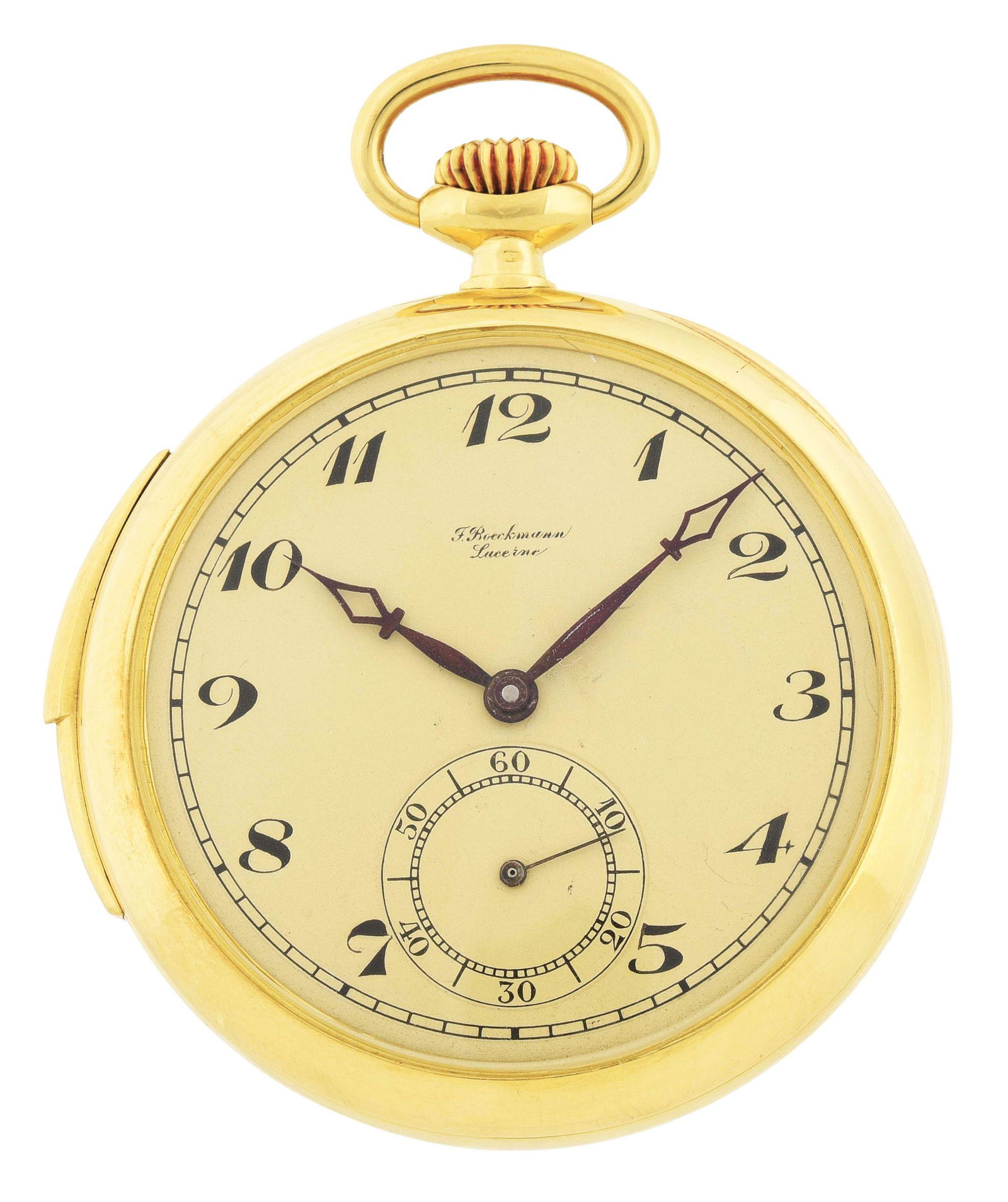 18K GREEN GOLD F. ROECKMANN, LUCERNE, SWISS MINUTE (1 of 7)