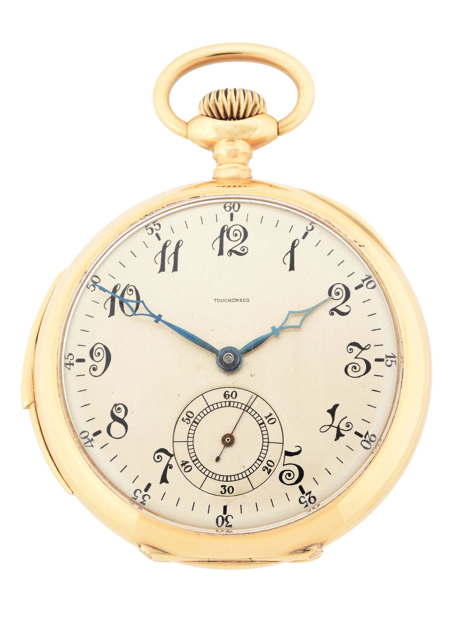 14K GOLD TOUCHON & CO SWISS MINUTE REPEATING O/F POCKET (1 of 7)