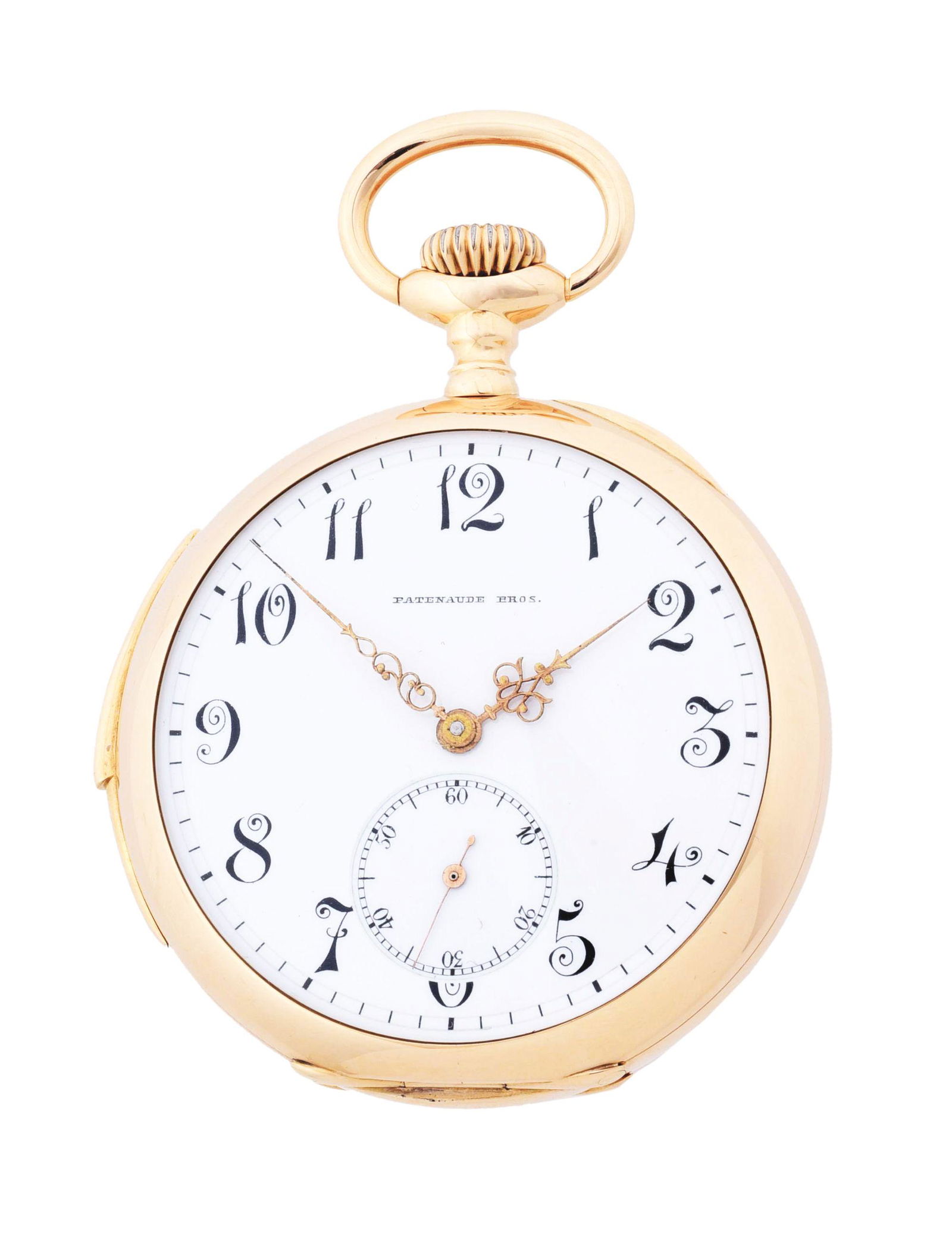 14K GOLD PATENAUDE BROS. SWISS MINUTE REPEATING O/F (1 of 9)