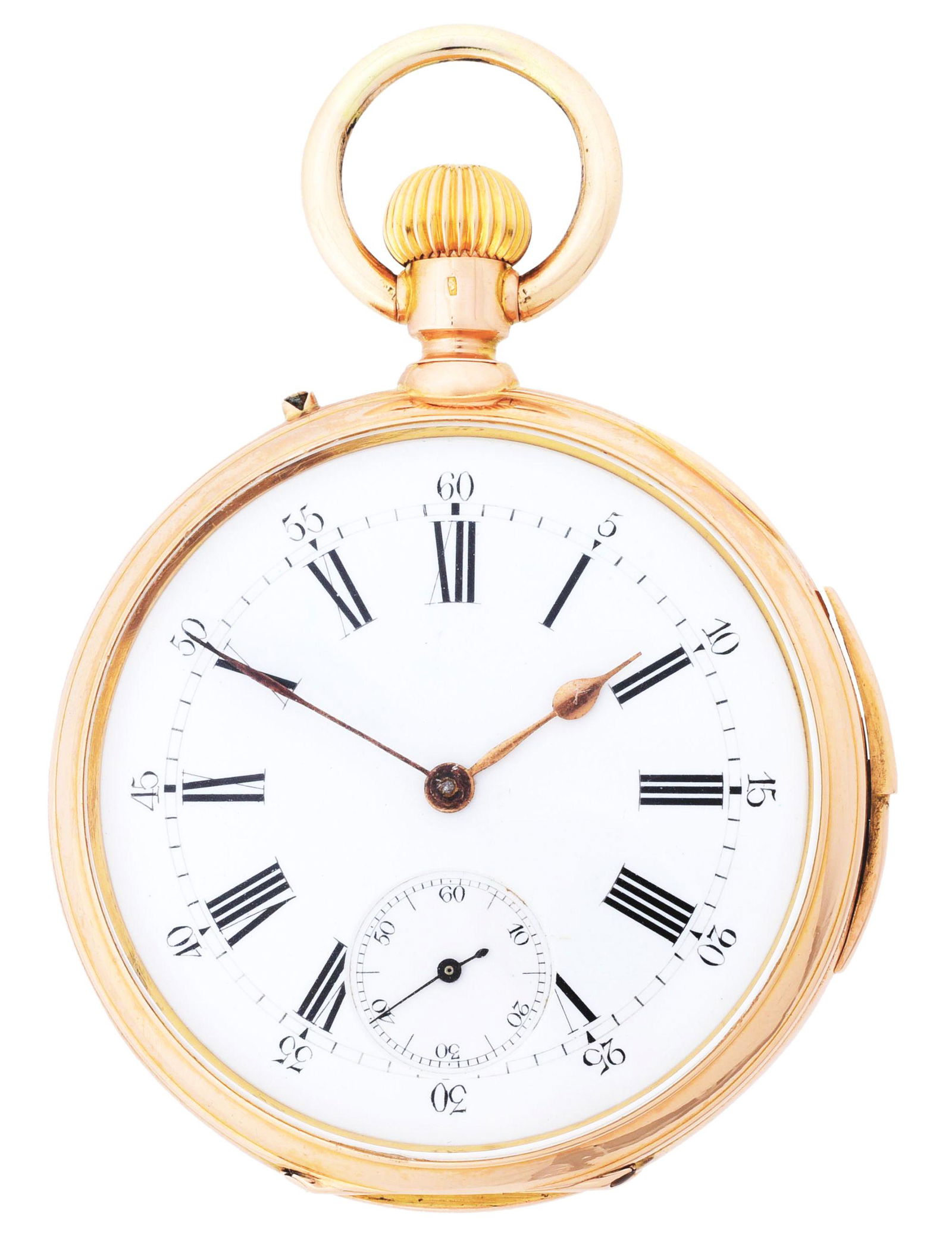 18K GOLD SWISS QUARTER REPEATING O/F POCKET WATCH, (1 of 8)