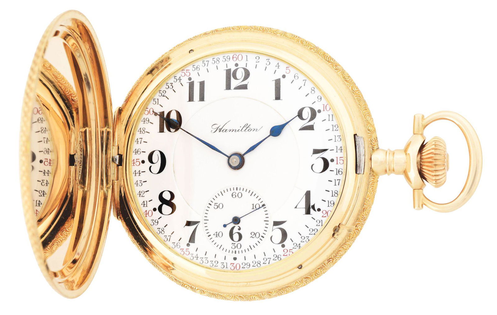 14K GOLD HAMILTON 993 H/C RAILROAD POCKET WATCH, CIRCA (1 of 9)