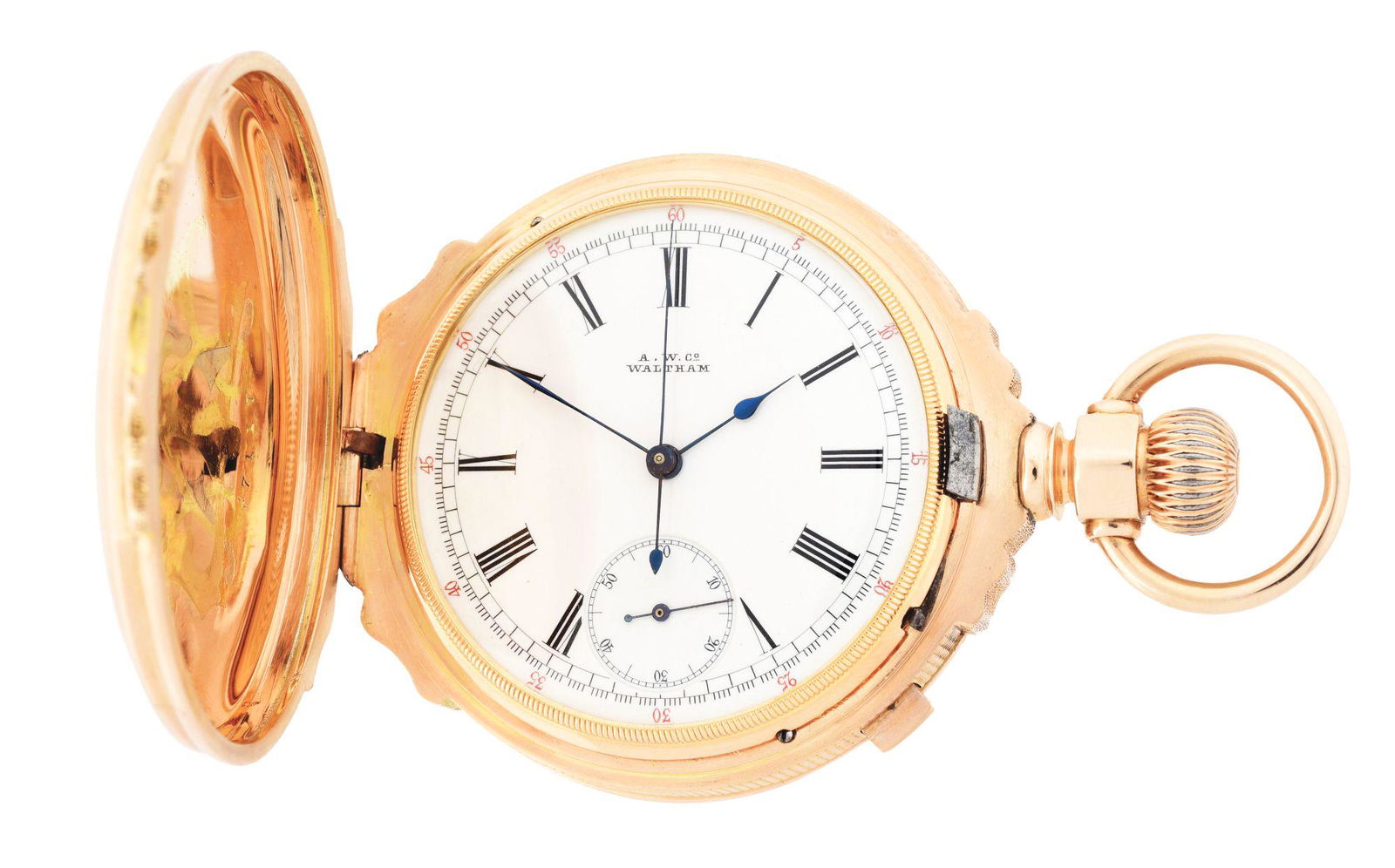 14K PINK GOLD AMERICAN WALTHAM RIVERSIDE CHRONOGRAPH (1 of 9)