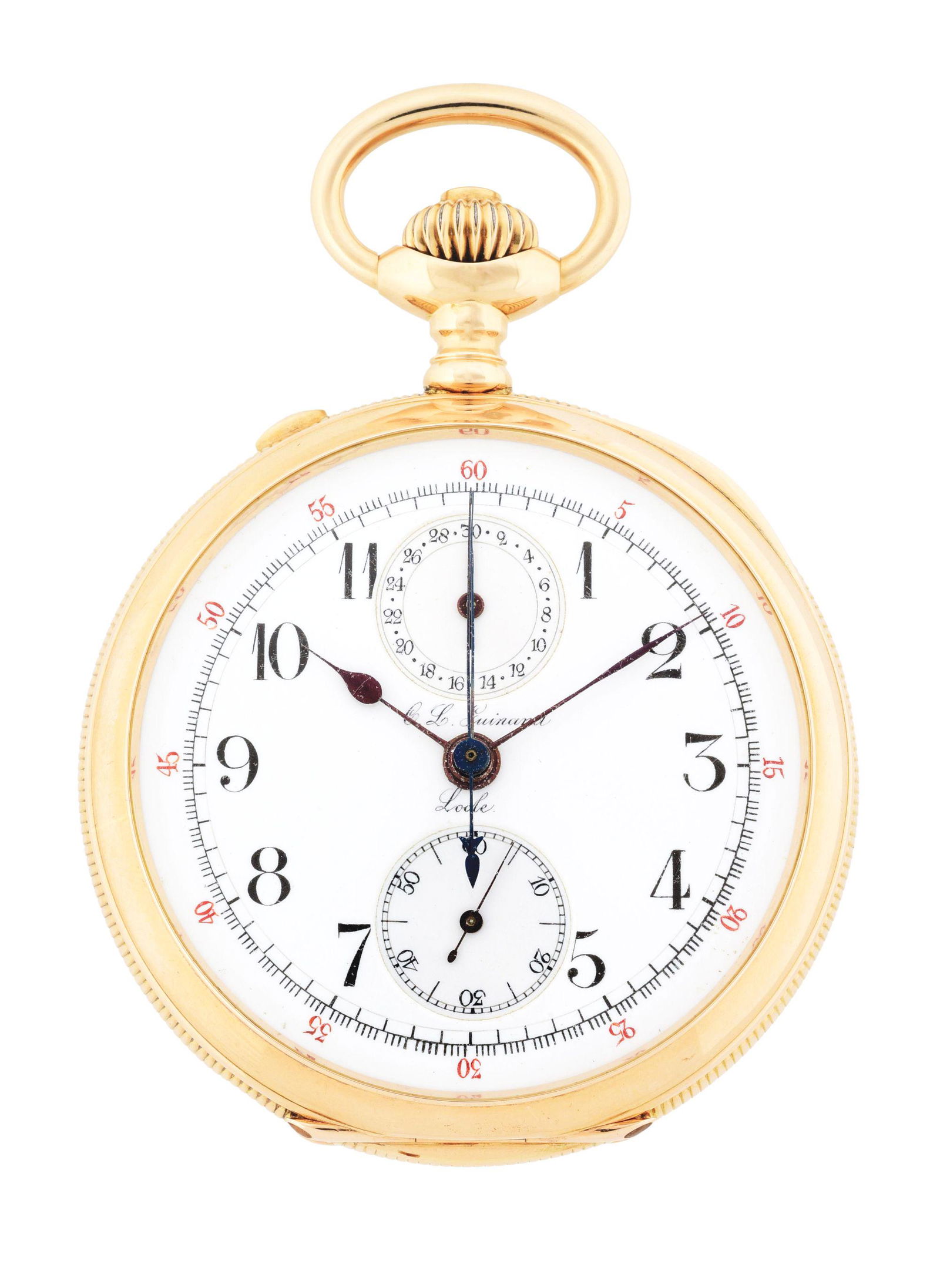 14K GOLD C.L. GUINAND SWISS SPLIT-SECOND RATTRAPANTE (1 of 7)