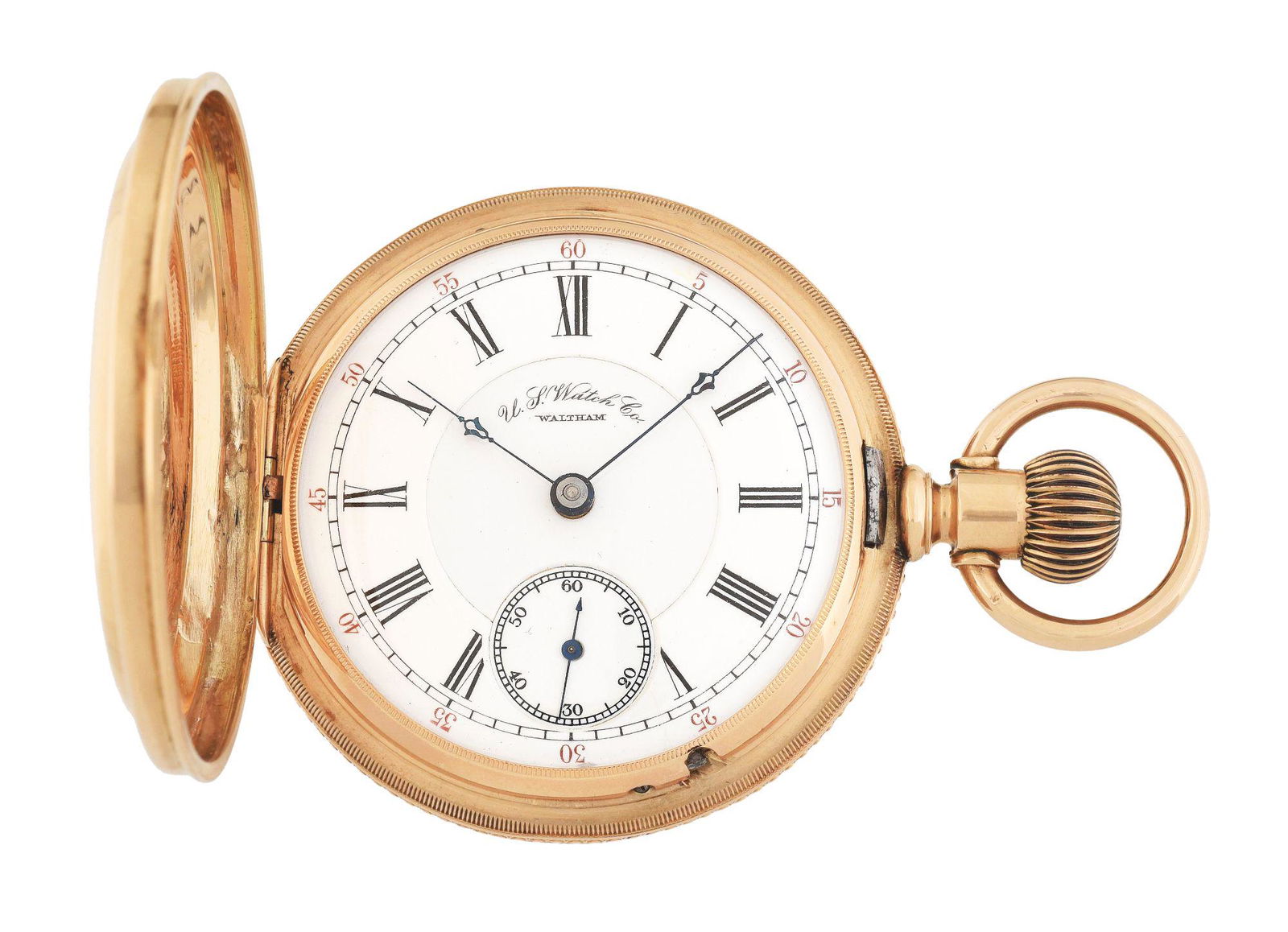 14K YELLOW GOLD U.S. WATCH CO., WALTHAM, MASS. H/C (1 of 7)