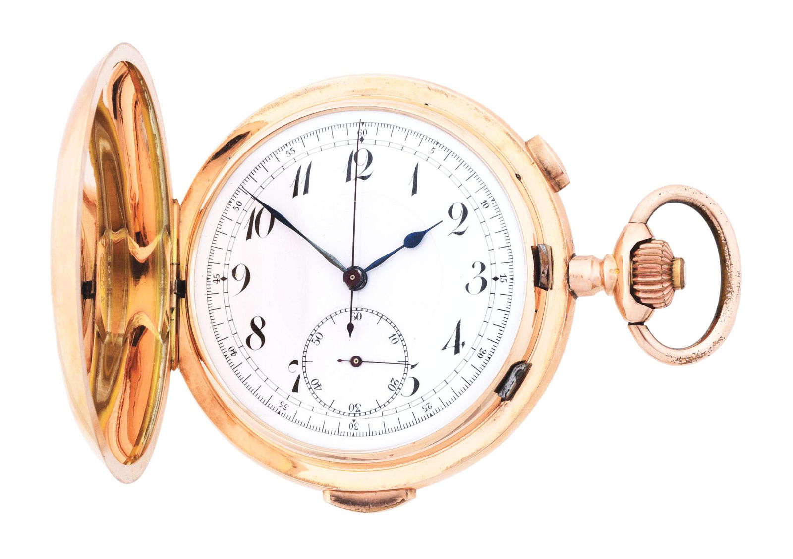 14K PINK GOLD MINUTE REPEATING CHRONOGRAPH H/C POCKET (1 of 13)