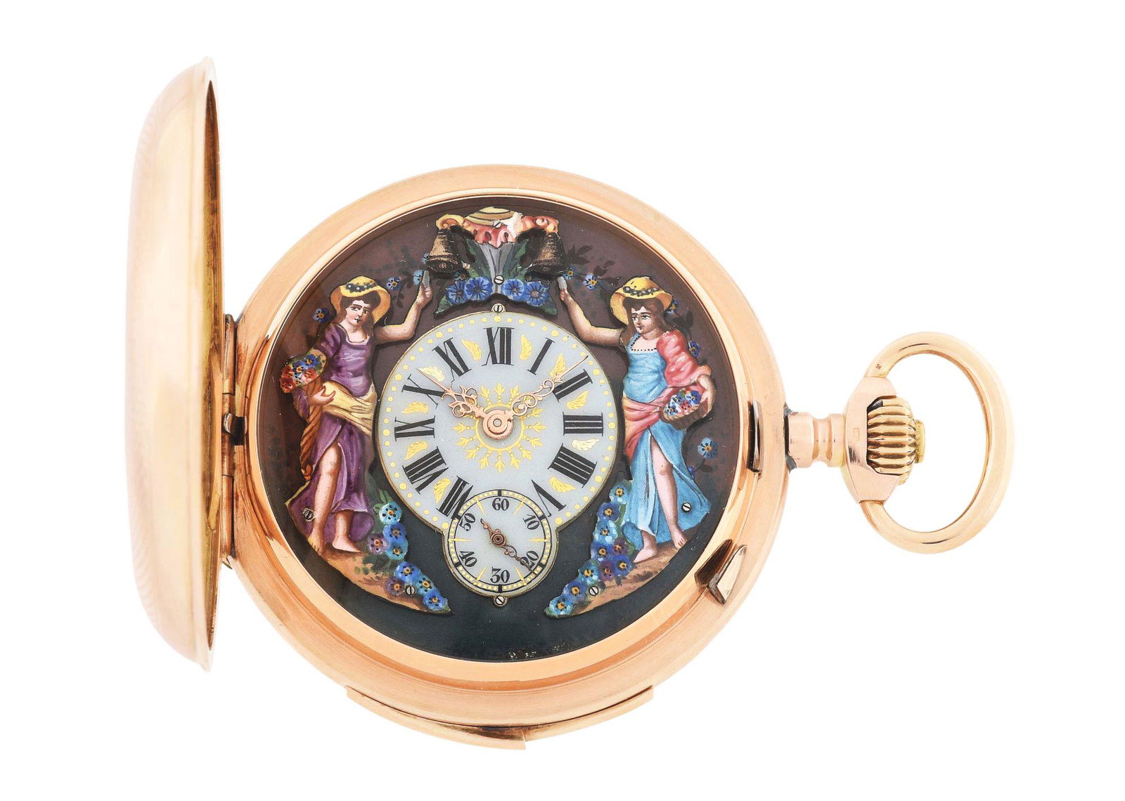 14K PINK GOLD SWISS, AUTOMATON MINUTE REPEATING H/C (1 of 10)