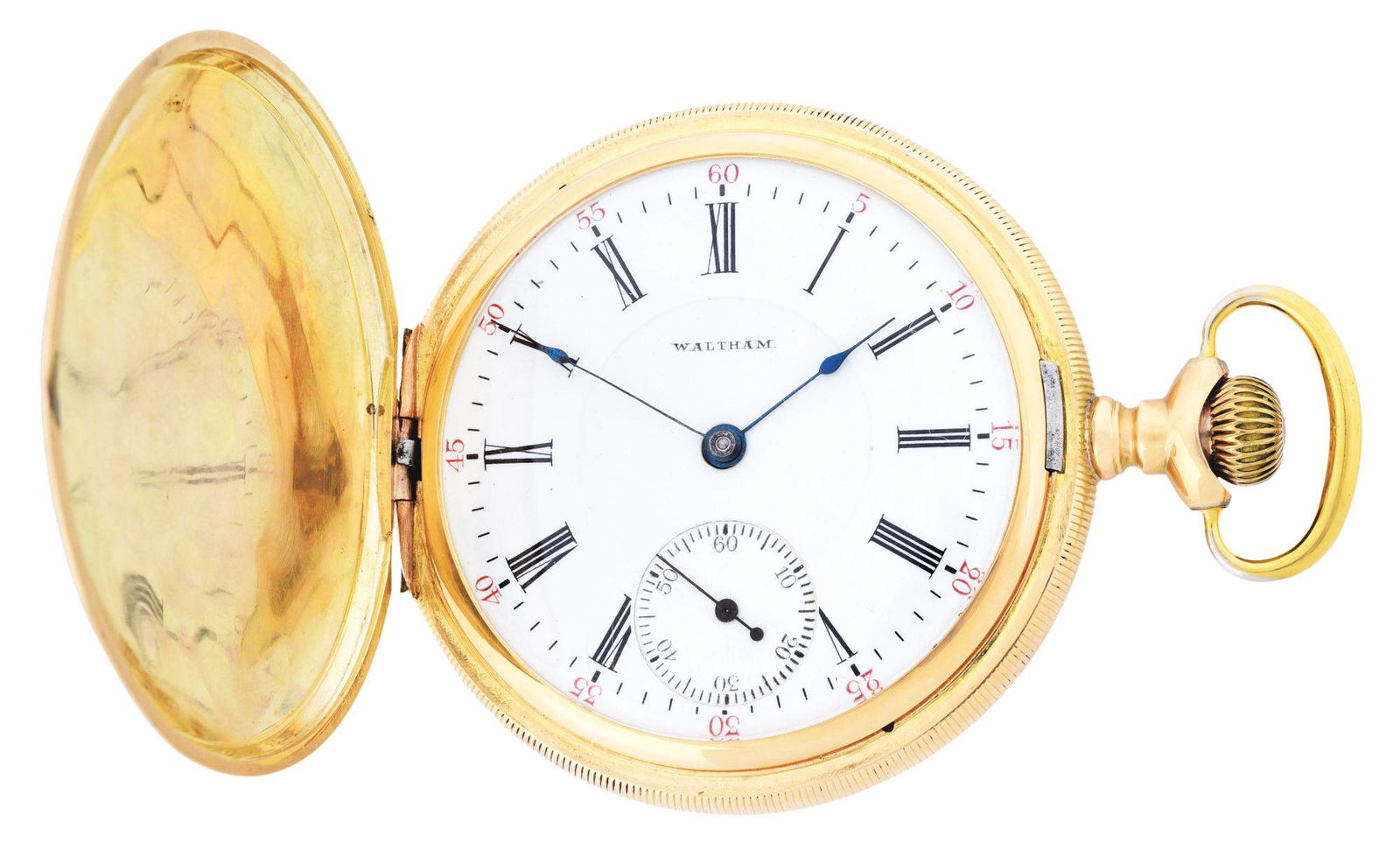 14K GOLD WALTHAM P.S.BARTLETT H/C POCKET WATCH, CIRCA (1 of 8)