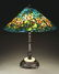 SOMERS FLORAL LEADED GLASS LAMP.