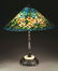 SOMERS FLORAL LEADED GLASS LAMP. - 4
