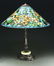 SOMERS FLORAL LEADED GLASS LAMP. - 5
