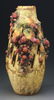 AMPHORA LIGHTING BOLT VASE WITH APPLIED BERRIES. - 4