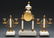 THREE PIECE FRENCH ONYX AND GILT METAL CLOCK SET. - 2