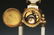 THREE PIECE FRENCH ONYX AND GILT METAL CLOCK SET. - 3