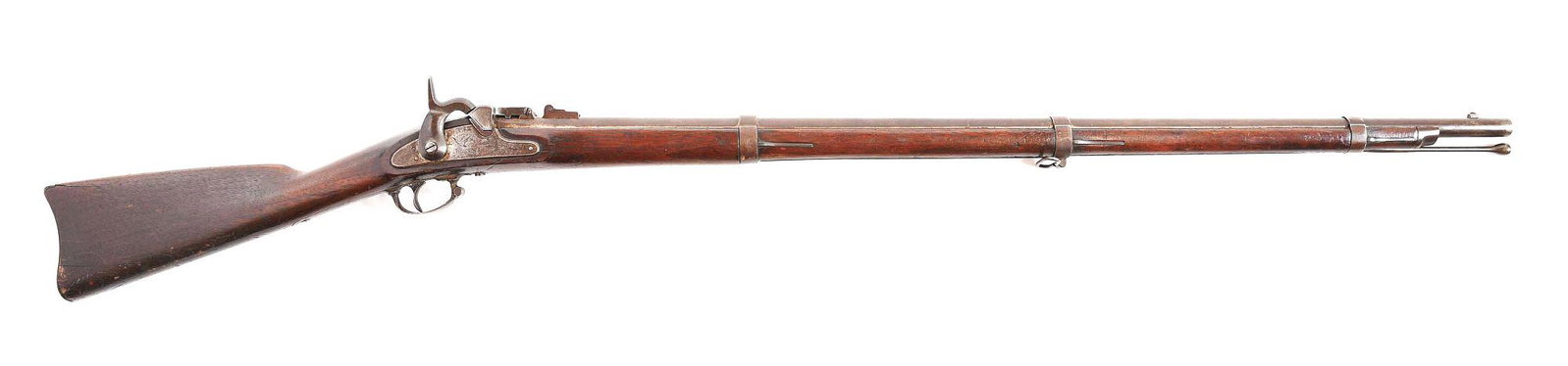(A) PARKER SNOW & COMPANY MODEL 1861 MILLER CONVERSION: U.S. Model 1861 Springfield made by Parker Snow and Company, Meriden, Connecticut and fitted with Miller Conversion to .58 caliber rimfire. Lock marked "Parker, Snow & Co. Meriden, Conn." dated 1863. 