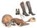 LOT OF 3 CIVIL WAR ERA ITEMS: EARLY BRASS BINOCULARS,
