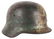 GERMAN WWII M40 HEER THREE-COLOR CAMOUFLAGE HELMET.