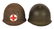 LOT OF TWO WORLD WAR II HELMETS WITH LINERS: M1 FIXED