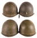 LOT OF FOUR: TWO WORLD WAR II M1 HELMETS WITH LINERS