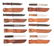 LOT OF 8: WORLD WAR II US MILITARY FIGHTING KNIVES.