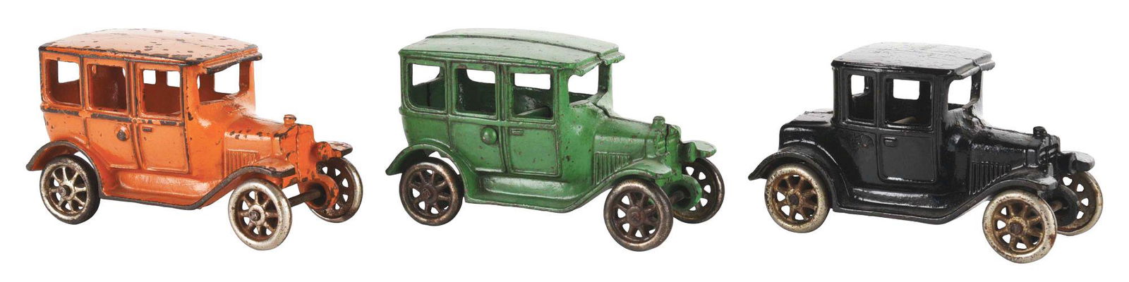 LOT OF 3: CAST-IRON ARCADE TOY AUTOMOBILES. (1 of 2)