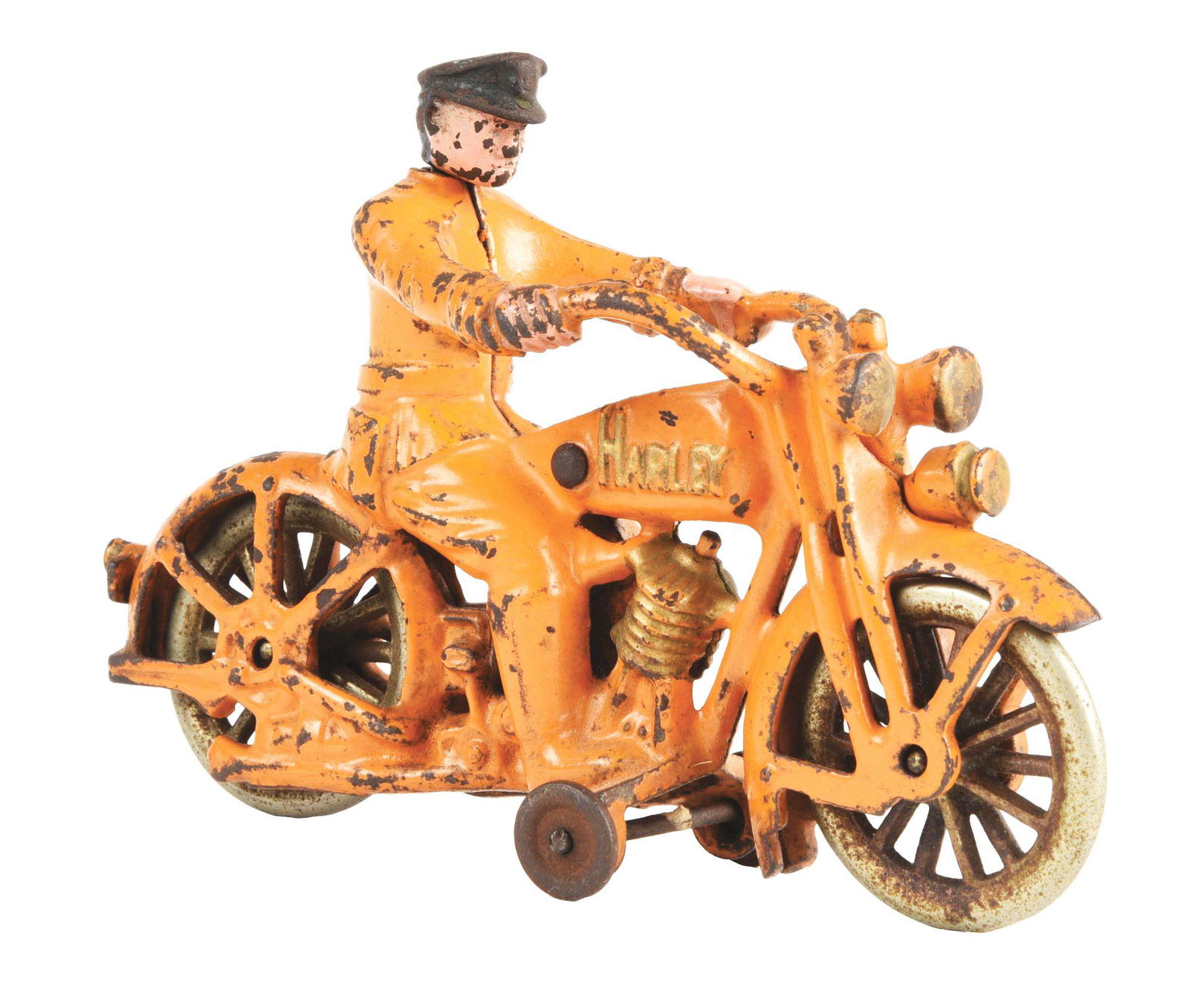 CAST-IRON HUBLEY HARLEY-DAVIDSON MOTORCYCLE. (1 of 3)