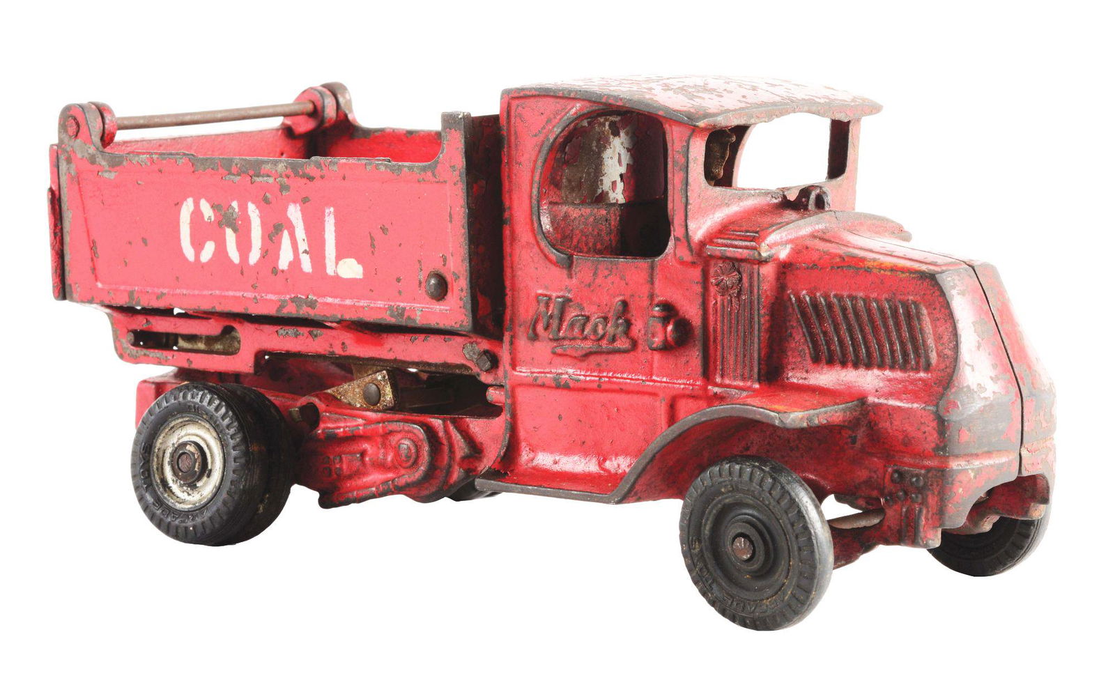 CAST-IRON ARCADE MACK SCISSORS COAL TRUCK. (1 of 3)