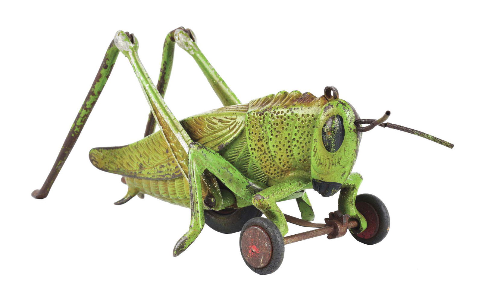 CAST-IRON HUBLEY LARGE SIZE GRASSHOPPER TOY. (1 of 5)