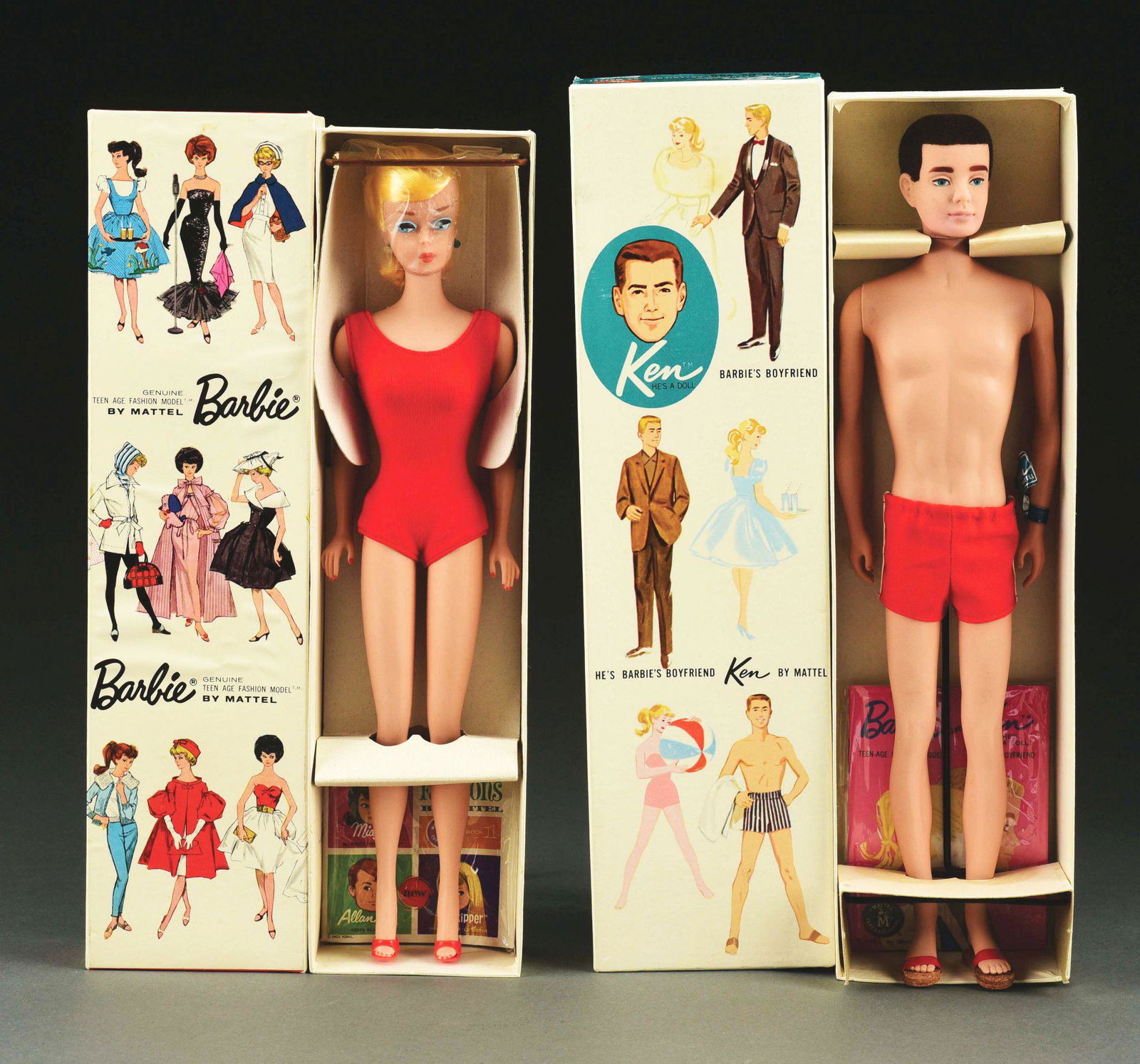 LOT OF 2:MATTEL BARBIE AND KEN DOLLS. (1 of 7)