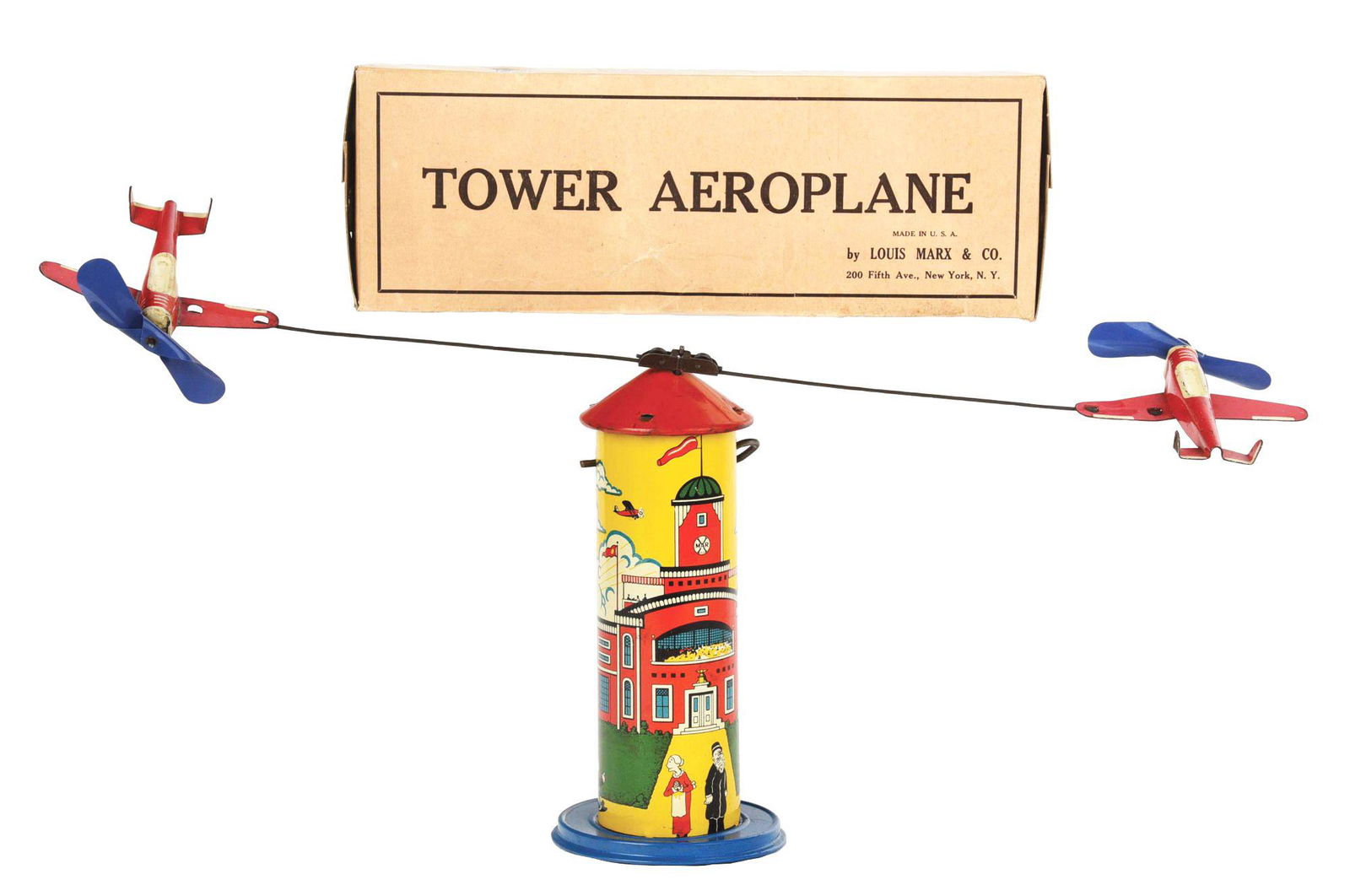 SCARCE VERSION MARX SKY HAWK POPEYE AIRPLANE TOWER TOY. (1 of 6)