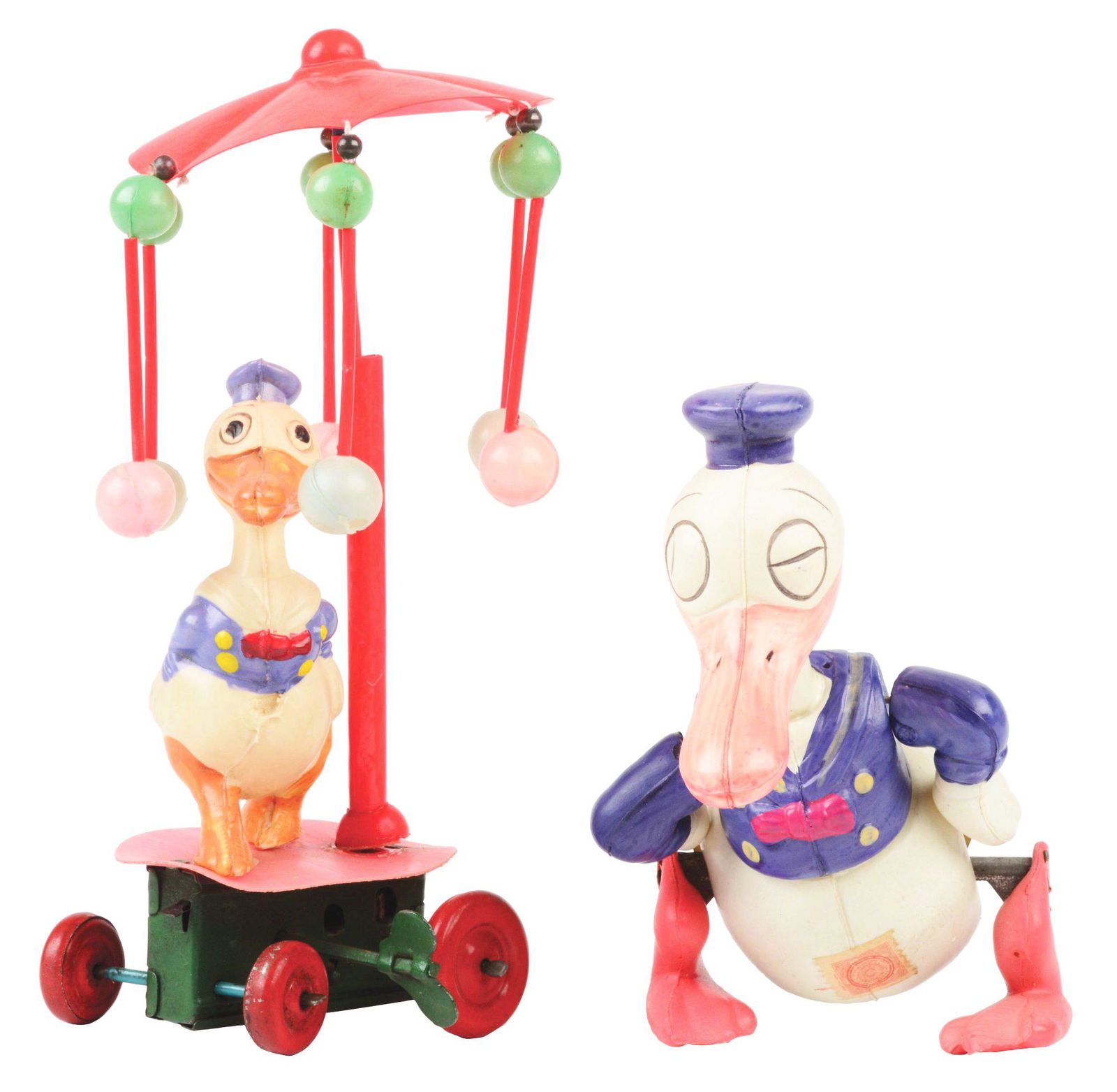 LOT OF 2: JAPANESE WIND-UP WALT DISNEY DONALD DUCK (1 of 4)