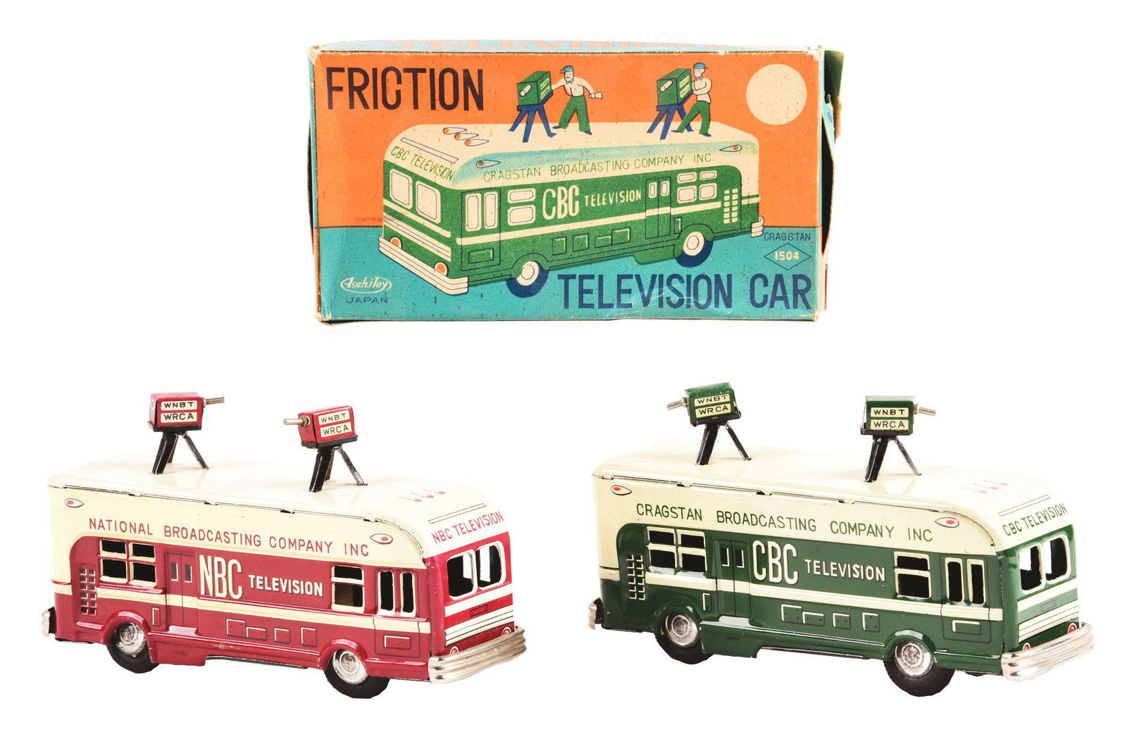 LOT OF 2: JAPANESE TIN LITHO FRICTION TELEVISION (1 of 2)