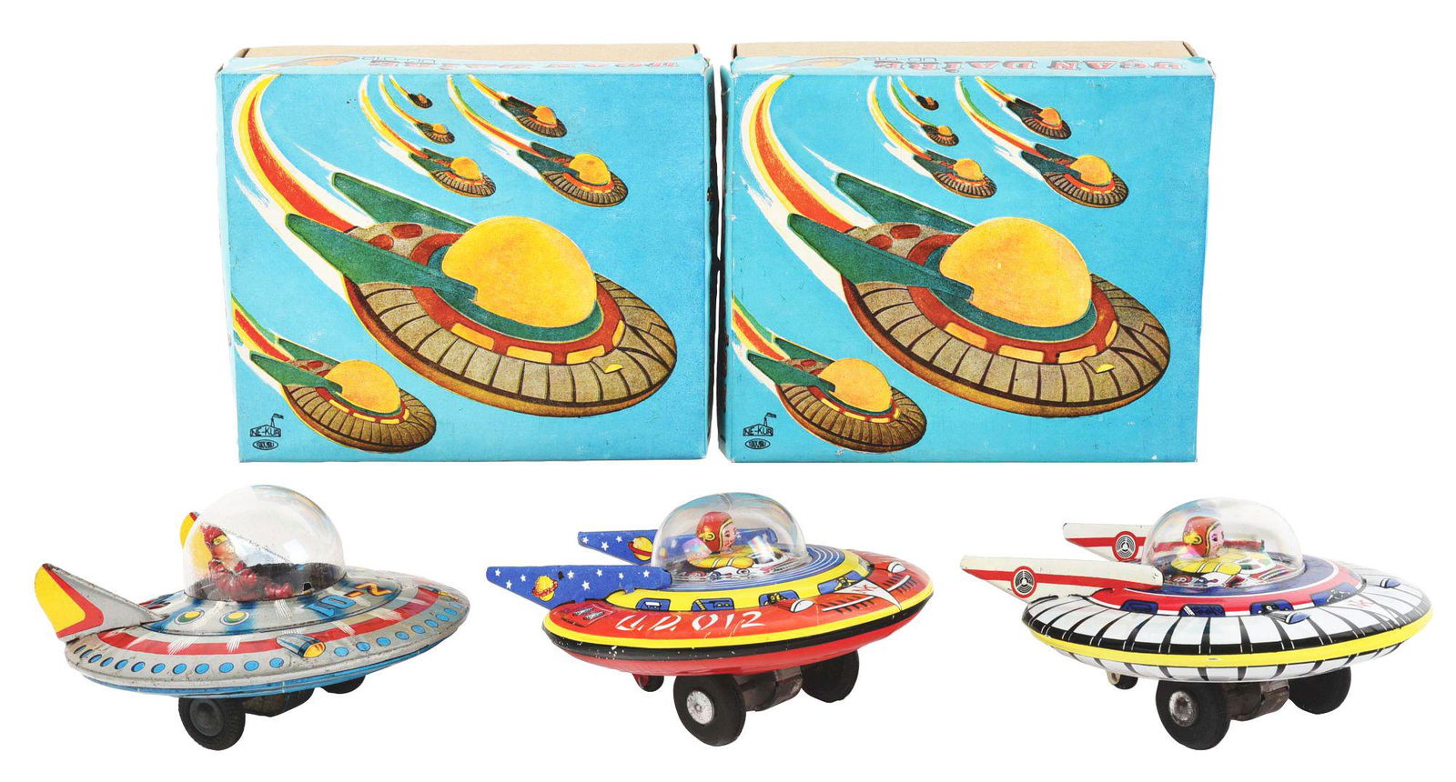 LOT OF 3: JAPANESE AND TURKISH TIN LITHO FRICTION SPACE (1 of 3)