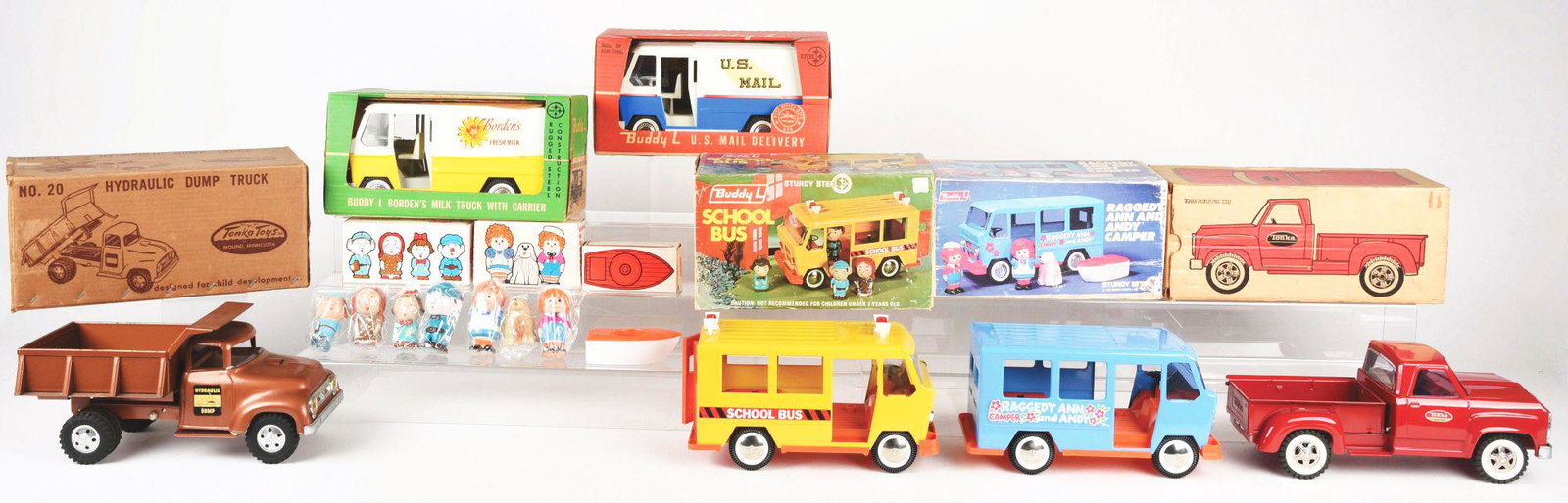 LOT OF 6: VARIOUS BUDDY L AND TONKA TOY VEHICLES. (1 of 3)