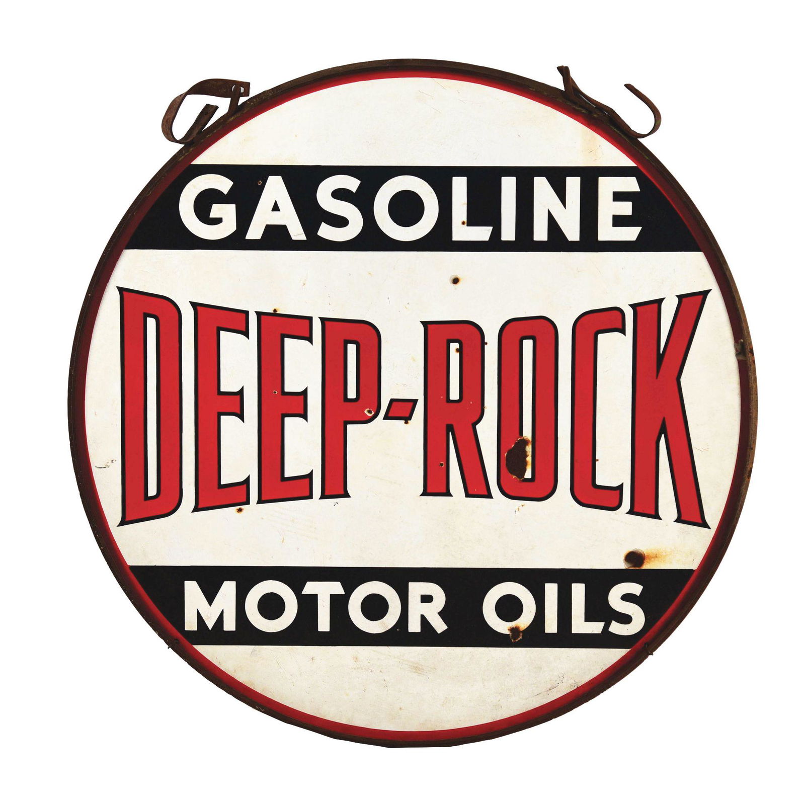 Deep Rock Gasoline & Motor Oils Porcelain Sign W/
