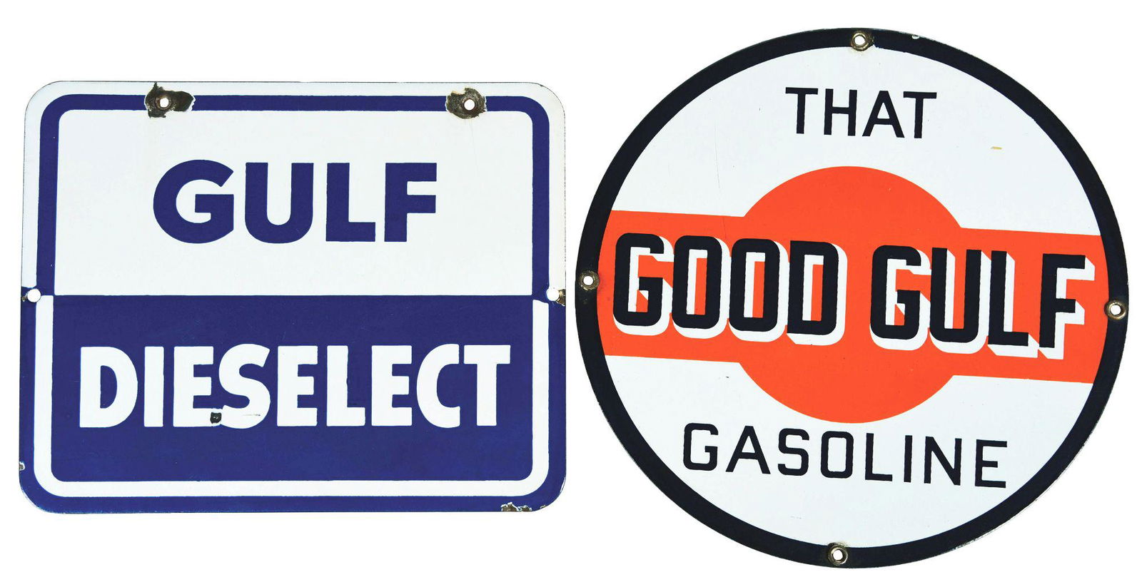 LOT OF 2: GULF DIESELECT & THAT GOOD GULF GASOLINE (1 of 2)