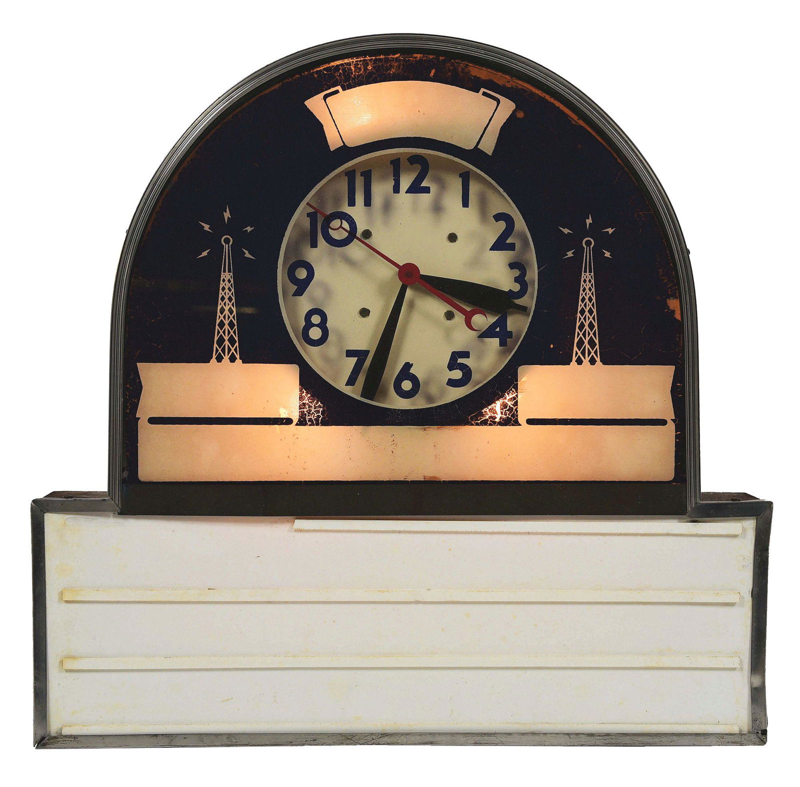 GLASS FACE ADVERTISING LIGHT UP CLOCK W/ MENU BOARD (1 of 3)