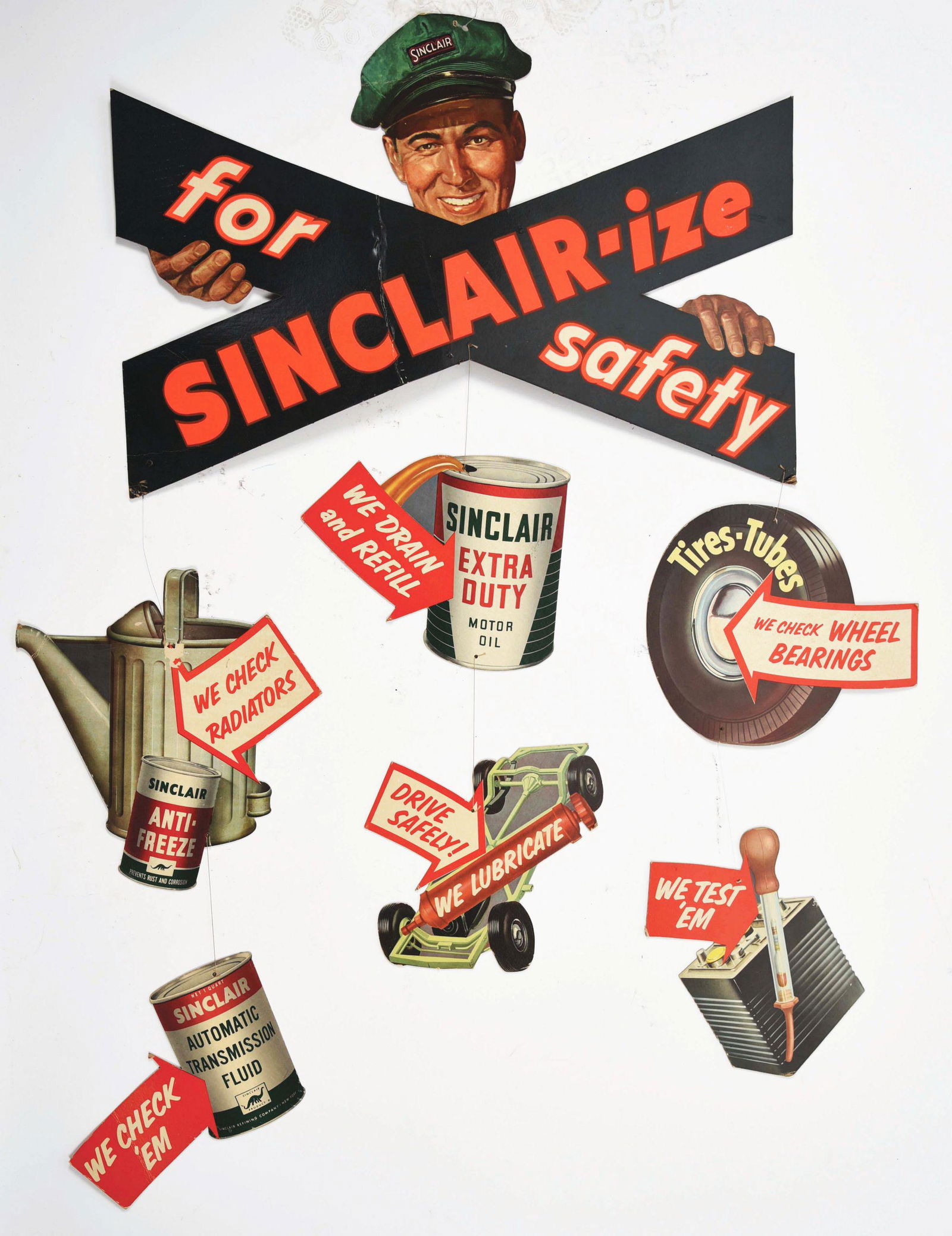 RARE & UNIQUE SINCLAIR SERVICE STATION SEVEN PIECE CARD (1 of 2)