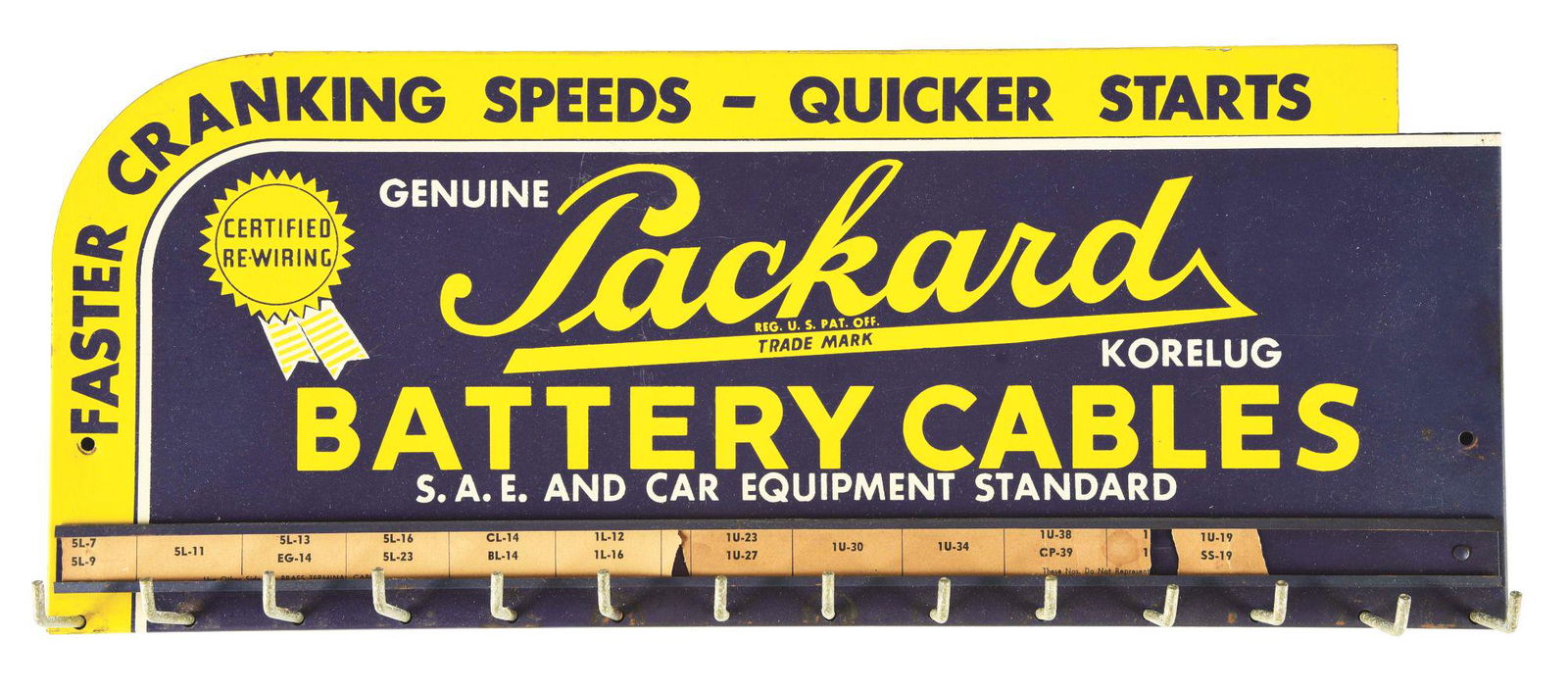 RARE PACKARD BATTERY CABLES SERVICE STATION CABLE (1 of 3)