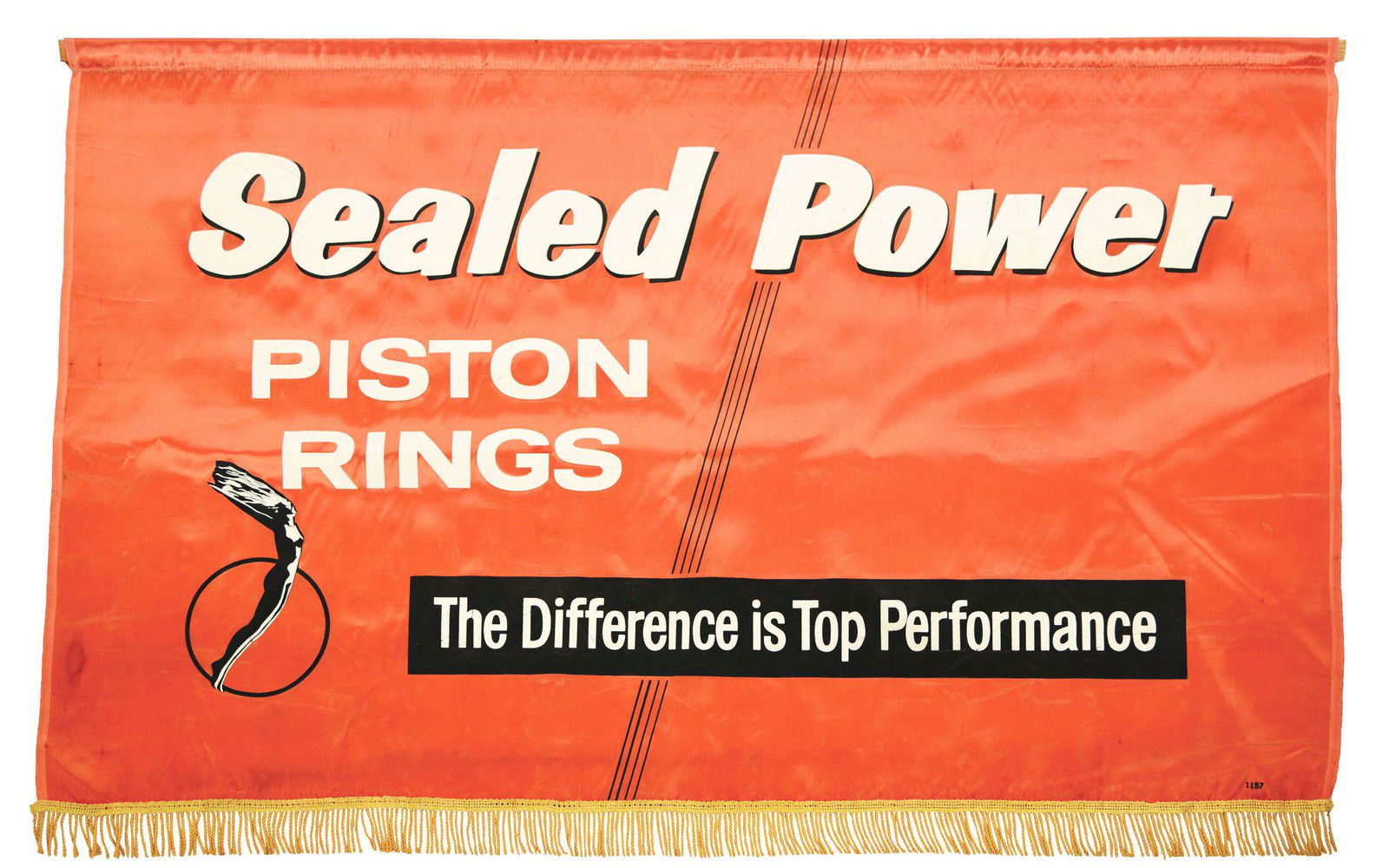 SEALED POWER PISTON RINGS SERVICE STATION BANNER. (1 of 2)