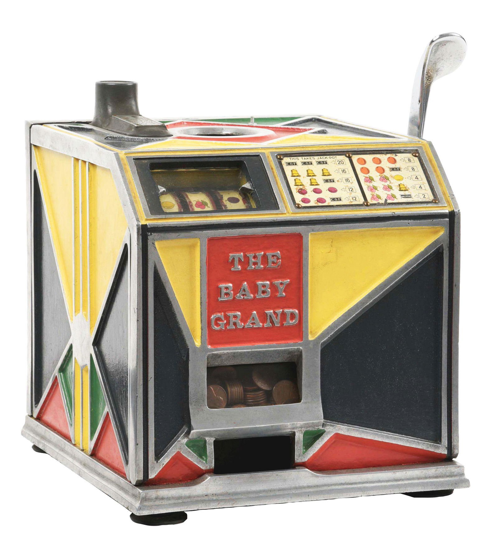1¢ C & F MANUFACTURING CO. THE BABY GRAND SLOT MACHINE. (1 of 11)