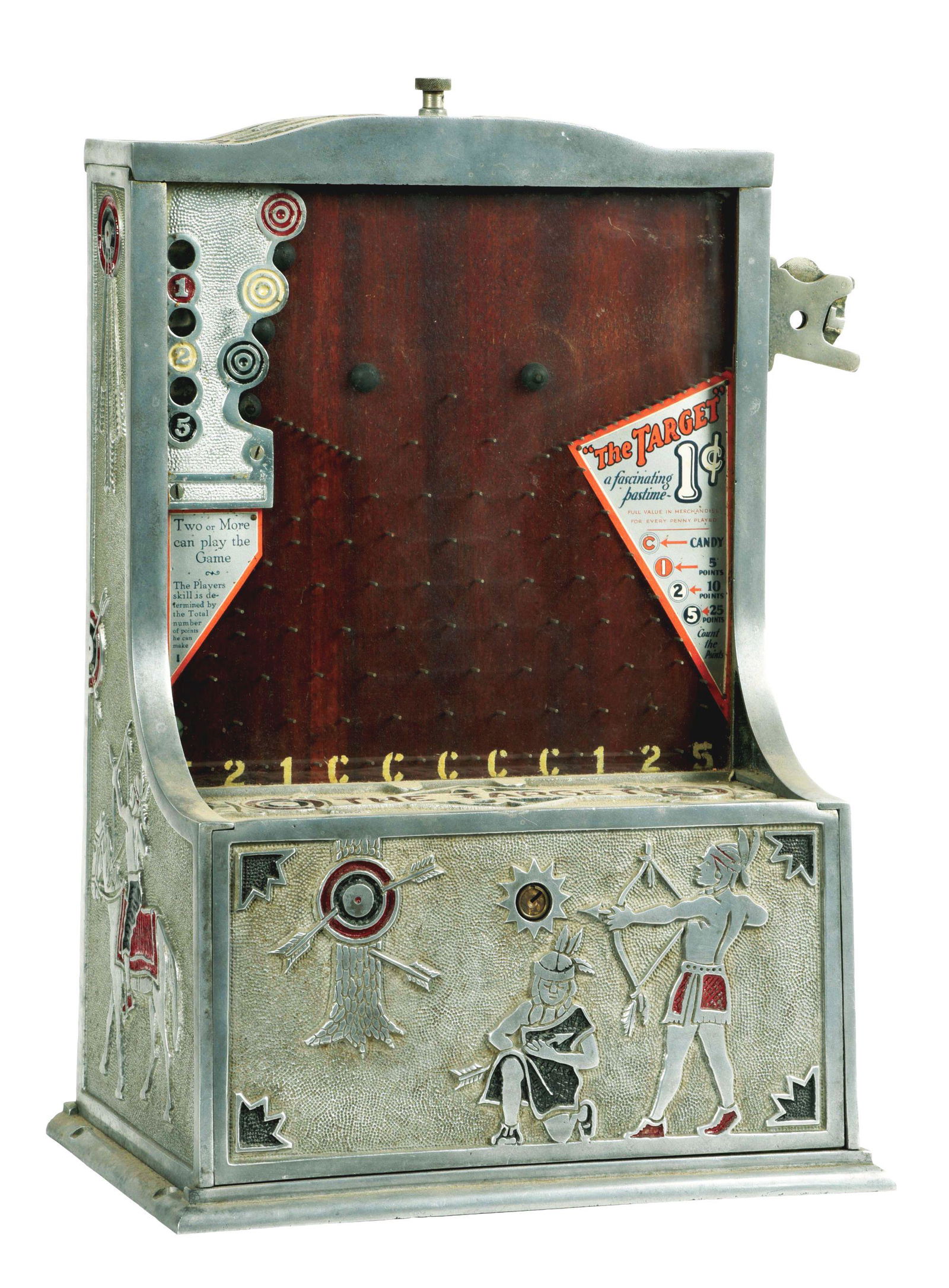 1¢ O. D. JENNINGS THE TARGET COIN DROP ARCADE GAME. (1 of 4)