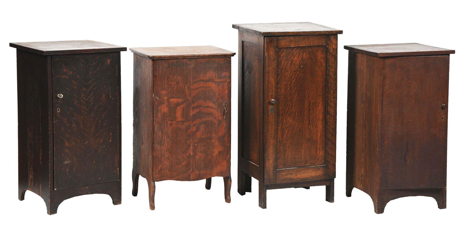 LOT OF 4: WOODEN PHONOGRAPH OR SLOT MACHINE STANDS. (1 of 3)