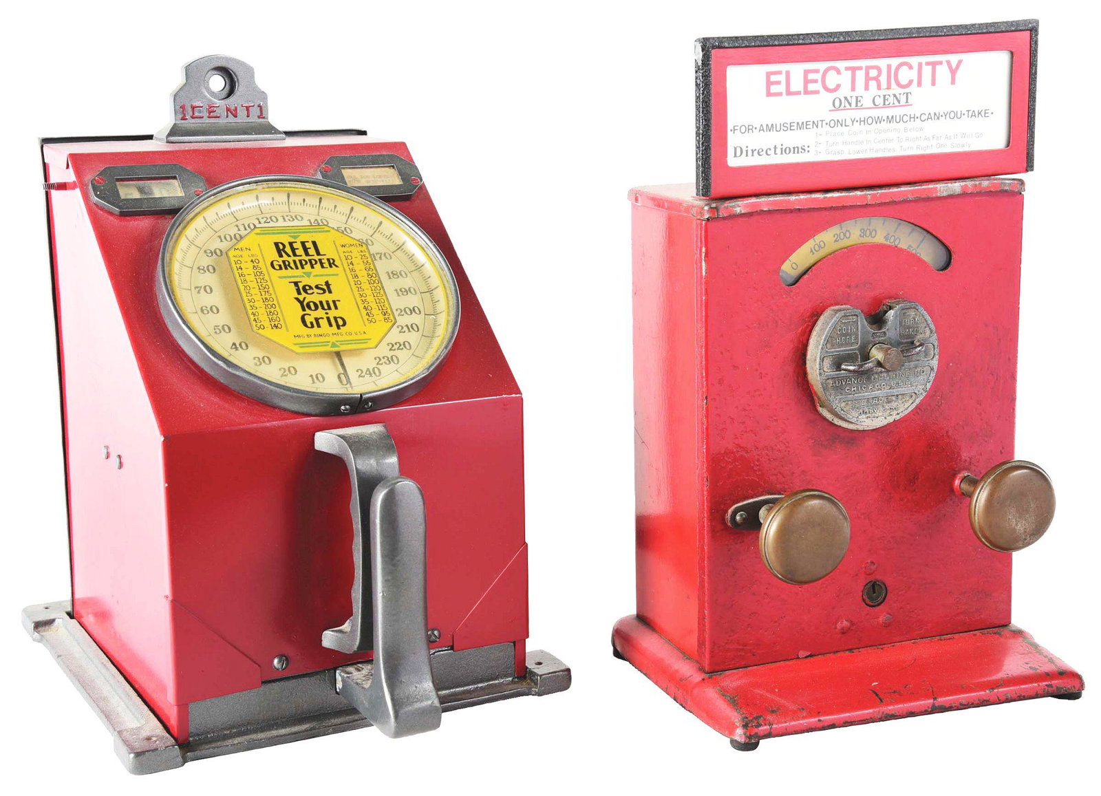 LOT OF 2: 1¢ RINGO GRIP TEST AND 1¢ ADVANCE ELECTRICITY (1 of 5)