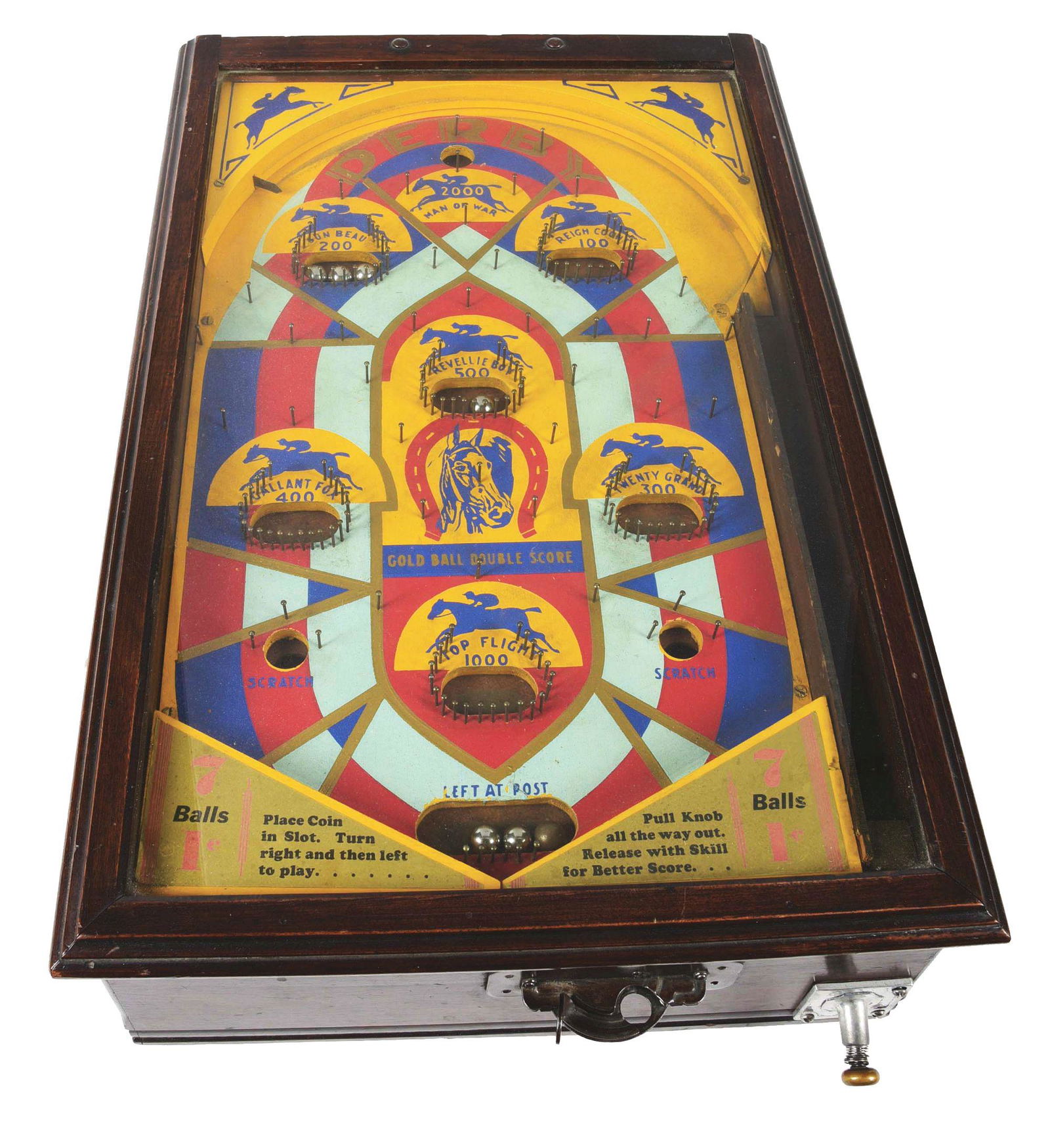 1¢ HORSE RACE "DERBY" PINBALL GAME. (1 of 4)