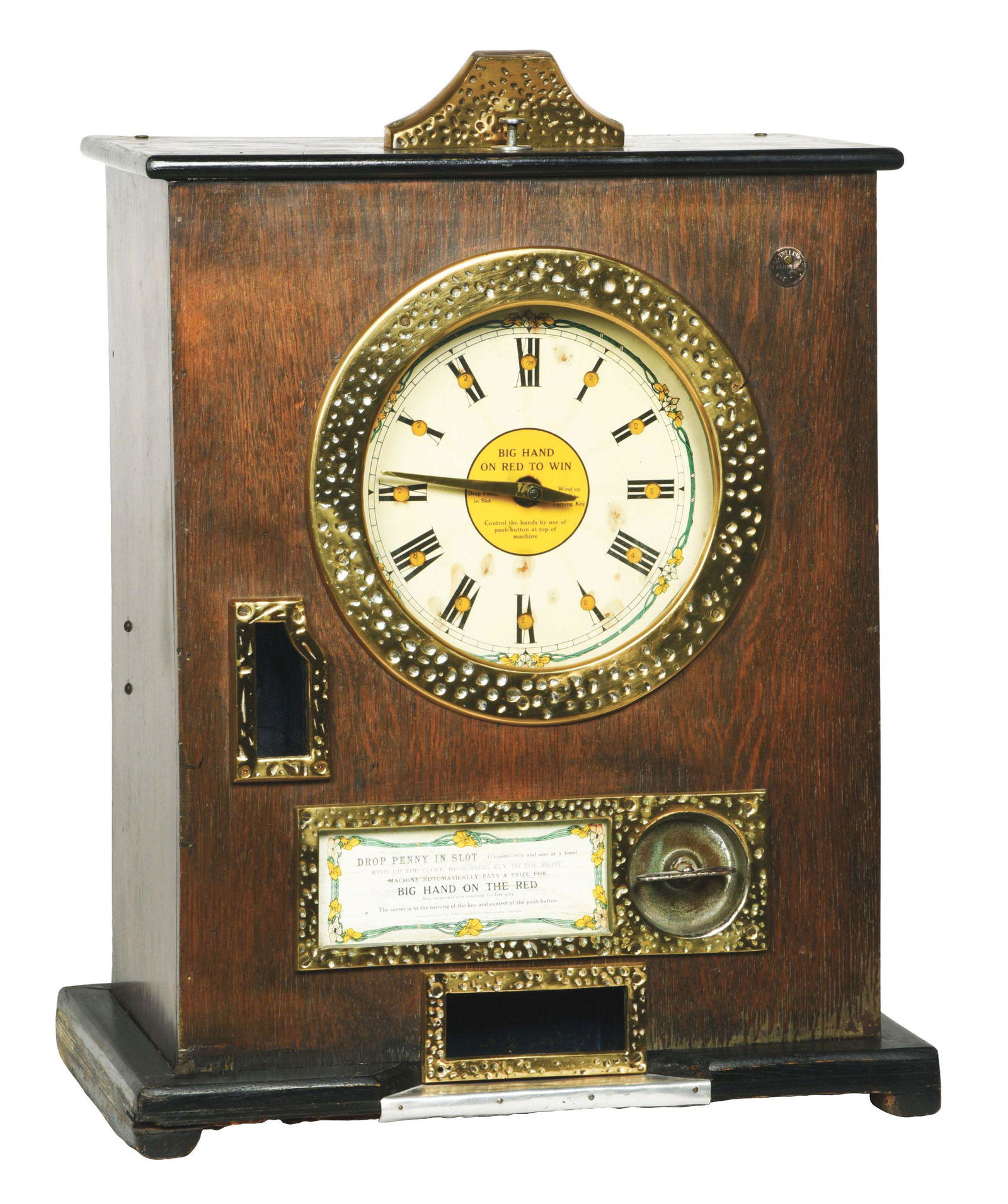 1¢ BRYAN'S AUTOMATIC MACHINE WORKS 12-WIN CLOCK. (1 of 5)