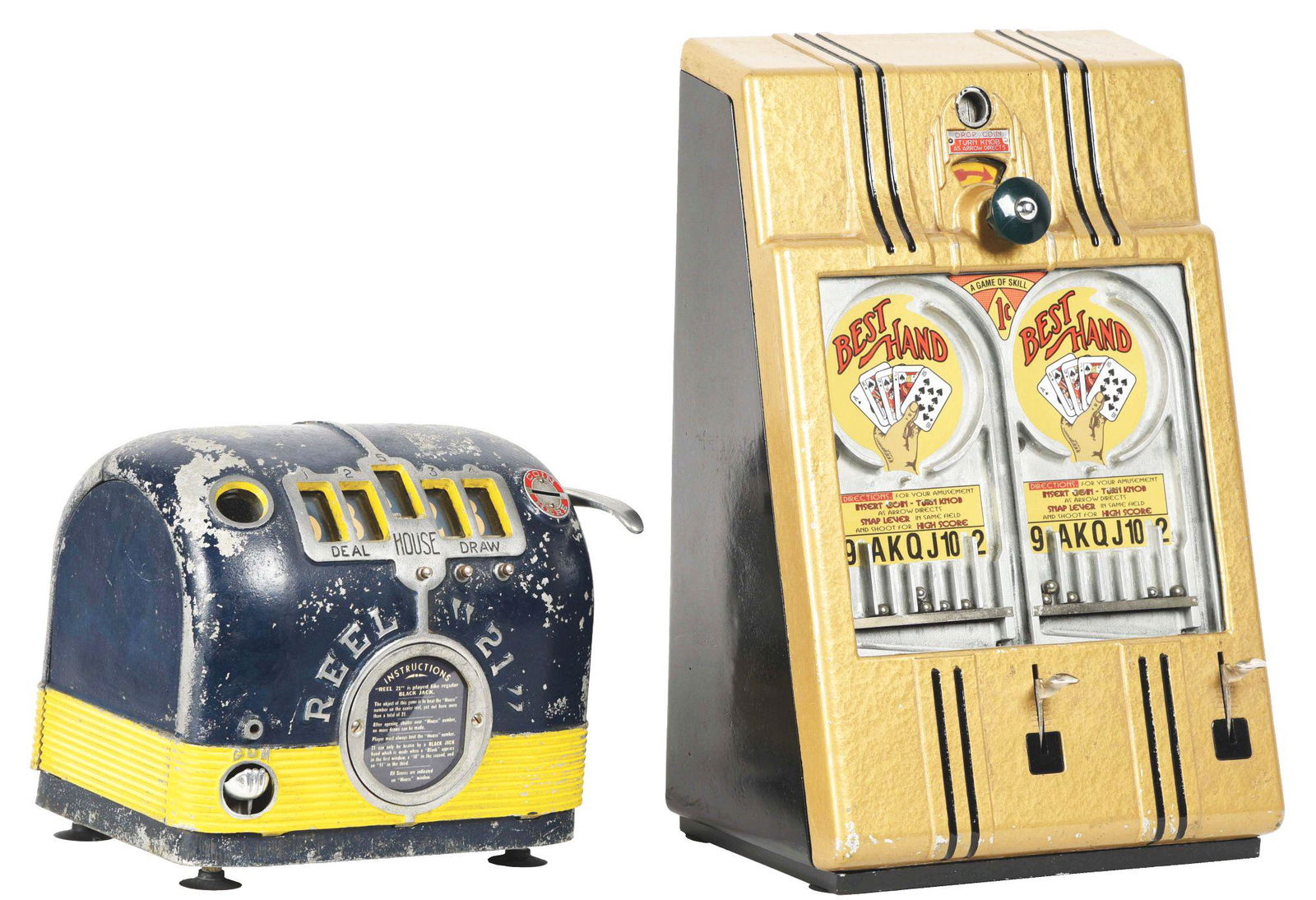 LOT OF 2: REEL 21 AND 1¢ BEST HAND. (1 of 5)